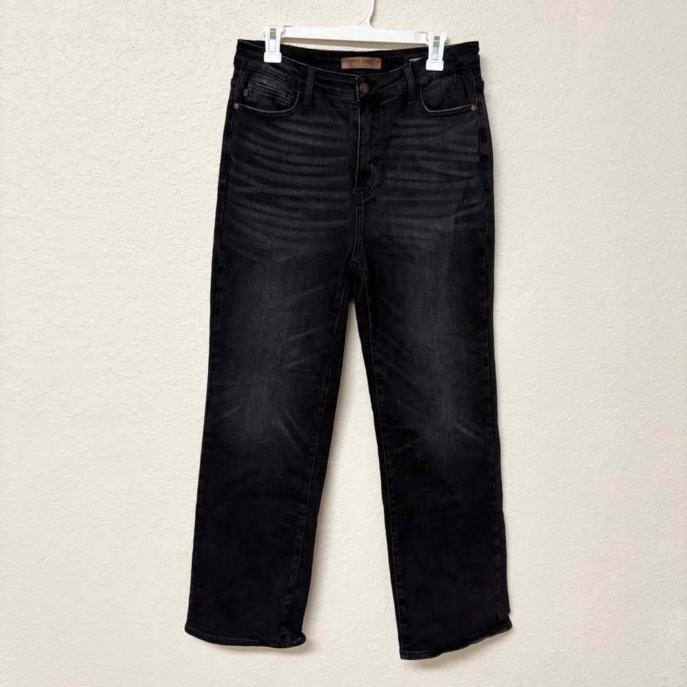 Judy Blue Jeans Women's Straight Fit Black Denim Stretch Size 15/32
